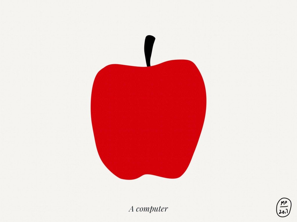 Una  mela disegnata - a drawn apple